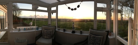 Panoramic sunset from the conservatory